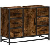 vidaXL Kopalniška omarica za umivalnik dim. hrast 80x33x60 cm inž. les | Shoptok.si