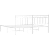 Metalni Kovinski posteljni okvir z vzglavjem bel 183x213 cm | Shoptok.si