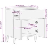 vidaXL Noćni ormarić Svjetlosmeđa 50 x 33 x 60 cm masivno drvo manga | shoptok.hr