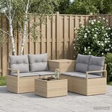  Set sofe 6 kom. Bež i svijetlo siva Poli Rattan i čelik | shoptok.hr