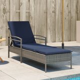 vidaXL Ležaljka za sunčanje s jastukom siva 63x200x81 cm poli ratan (samo za SAD) | shoptok.hr
