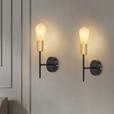 Nettlife Notranja Stenska Svetilka Vintage E27 Industrijska 1 Žarnica Črna Retro Kovinska 2 Kosa, (22136369) | Shoptok.si