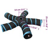  Mačji tunel 5-smjerni crno-plavi 25 cm poliester | shoptok.hr