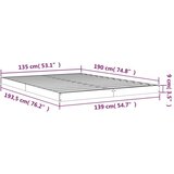  Za krevet od masivnog drva crni 135x190 cm 4FT6 bračni | shoptok.hr