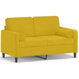  Dvosjed s ukrasnim jastucima žuti 120 cm baršunasti | shoptok.hr