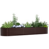 vidaXL Dvignjeno Vrtno Ležišče Rjava Pocinkano jeklo 320 x 80 x 44 cm | Shoptok.si