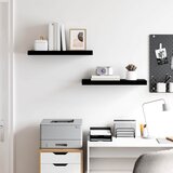  Plutajuće zidne police 2 kom sjajne crne 60 x 23,5 x 3,8 cm MDF | shoptok.hr