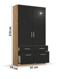 Rauch Möbel Omara Berlin, Barva Hrasta, Črna | Shoptok.si