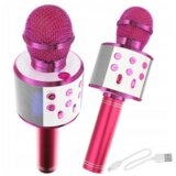Ltc karaoke bluetooth mikrofon z zvočnikom ter rgb osvetlitvijo roza | Shoptok.si