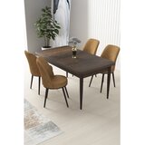 Hanah home Set Trpezarijski sto i 4 stolice Nile, oker-smeđa | Eponuda.ba