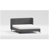 Ropez Temno siva oblazinjena zakonska postelja z letvenim dnom 200x200 cm Basti – | Shoptok.si