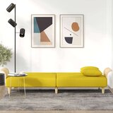  Raztegljiv kavč z naslonjali za roke svetlo rumeno blago, (20697822) | Shoptok.si