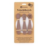 Petite&Mars Silikonske žlice za trening od 3 kom 6 m+ Take&Match, Velvet Latte | shoptok.hr