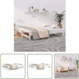 The Living Store Izvlečna dnevna postelja bela 2x(75x190) cm trdna borovina - Dnevna Postelja, (21737235) | Shoptok.si