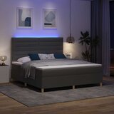  LED Box Spring Krevet Tamno siva 180 x 200 cm tkanina | shoptok.hr