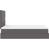  Otomanski okvir kreveta s madraca sivi 120x190cm umjetne kože | shoptok.hr
