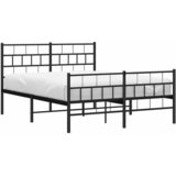  Metalni okvir kreveta uzglavlje i podnožje crni 135x190 cm | shoptok.hr