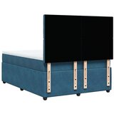  Krevet box spring s madracem plavi 160 x 200 cm baršunasti | shoptok.hr