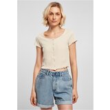 UC Ladies Women's Soft Seagrass T-Shirt Cropped Button Up Rib | Shoptok.si