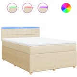 Maison Chic Box spring postelja - Vzmetna postelja z vzmetnico krem 140x190 cm blago SL10711, (21883477) | Shoptok.si