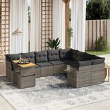  10-dijelni set vrtnih sofa od poliratana s jastucima sivi | shoptok.hr