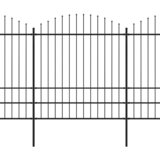  Vrtna ograda s vrhom koplja Čelik 1070x200 cm Crna | shoptok.hr