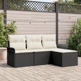 vidaXL 4-djelna vrtna sofa set s jastučićima crna Poly Ratan Cijene