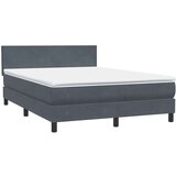 vidaXL Krevet s oprugama i madracem tamnosivi 160x210 cm baršunasti | shoptok.hr