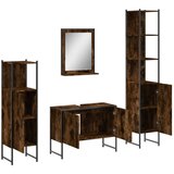  4-dijelni set kupaonskih ormarića boja dimljenog hrasta drveni | shoptok.hr