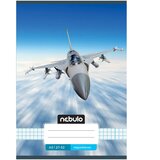 NEBULO speta zvezek s kockastim vzorcem in motivom lovskega letala 27-32 A/5 | Shoptok.si