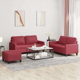 vidaXL 3-dijelni set sofa s jastucima boja vina od umjetne kože | shoptok.hr