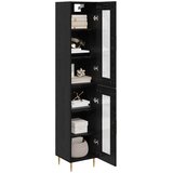  Highboard 2 pcs Crni hrast Stakl | shoptok.hr