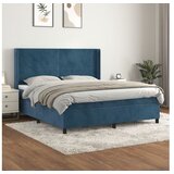 vidaXL Box spring postelja z vzmetnico temno modra 160x200 c Cene