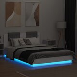  Okvir kreveta s uzglavljem i LED svjetlima bijeli 150 x 200 cm | Eponuda.com