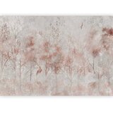  Foto tapeta - Autumn landscape - abstract with trees and birds on a textured background 100x70 Premium | shoptok.hr