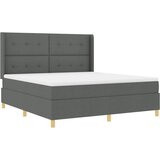  Krevet s opruga kutije s LED trakama Siva 180 x 200 cm tkanina | shoptok.hr
