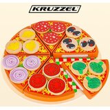 Kruzzel drvena pizza na čičak s rezačem i lopaticom, 27 dijelova | shoptok.hr