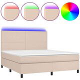  Box spring postelja z vzmetnico LED kapučino 160x200 cm, (20896619) | Shoptok.si