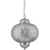 Searchlight Fretwork 1 lahka maroška stropna viseča svetilka, sijoč nikelj, E27, (22101023) | Shoptok.si