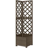 Maison Chic Kotno cvetlično korito z oporno mrežo sivo 40x40x150 cm jelka, (21788828) | Shoptok.si