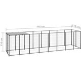  Pasji boks črn 4,84 m² jeklo - - črna - 33.45 - 440 x 110 x 110 cm - 2025- | Shoptok.si