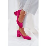 PS1 Eco Suede Heels On A Block Heel Fuchsia Veniffia | Shoptok.si