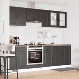  Set kuhinjskih ormarića od 8 dijelova "Porto" od crnog inženjerskog drva | shoptok.hr