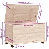  Škrinja s kotačima ALTA 73x39,5x43 cm od masivne borovine | shoptok.hr