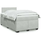 vidaXL Box spring postelja z vzmetnico svetlo siva 120x200 cm žamet | Shoptok.si