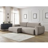 Bobochic Paris svetlo siva/bež raztegljiva kotna sedežna garnitura iz rebrastega žameta (levi kot) lucien | Shoptok.si