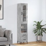 vidaXL Visoka omara betonsko siva 34,5x34x180 cm inženirski les Cene