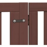 vidaXL Ograda za pse z vrati zložljiva 4 paneli rjava 320cm topolovina | Shoptok.si