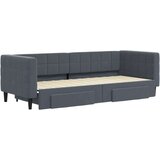 vidaXL Izvlečna dnevna postelja s predali temno siva 80x200 cm žamet | Shoptok.si