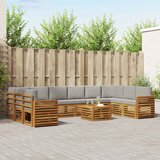  Set vanjskih sofa 11 kom. Prirodna i svijetlo siva | shoptok.hr